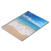 Paradise Beach Wellen Szene Meer Sandinsel Notizblock (Linke Seite)