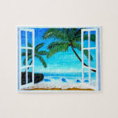 Paradise Beach Window - Karibik Hideaway Puzzle (Horizontal)
