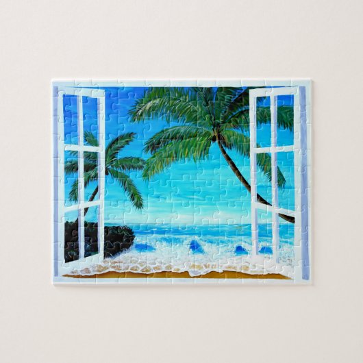 Paradise Beach Window - Karibik Hideaway Puzzle (Horizontal)