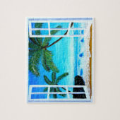 Paradise Beach Window - Karibik Hideaway Puzzle (Vertikal)