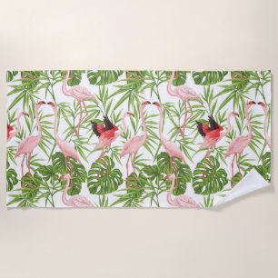 Paradise Bird Flamingo Tropische Pflanze Strandtuch