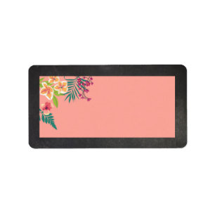 Paradise Birds Chalkboard Wedding Address Labels Adressaufkleber
