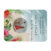Paradise Blooms Hochzeit Speichern Sie das Datum M Magnet (Horizontal)