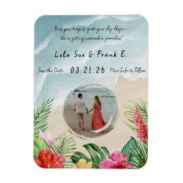 Paradise Blooms Hochzeit Speichern Sie das Datum M Magnet