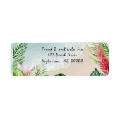 Paradise Blooms Wedding Return Address Label (Vorne)