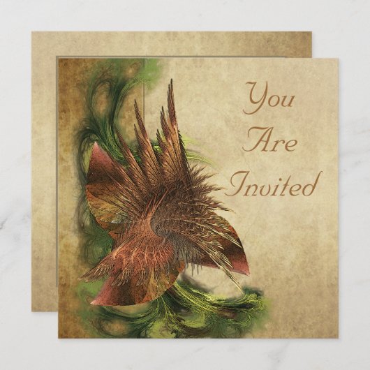 Paradise Blume Fraktal Einladungen (Vorne/Hinten)