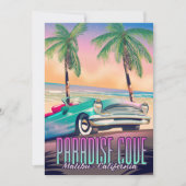 Paradise Cove, Malibu, California travel poster T- Einladung (Vorderseite)