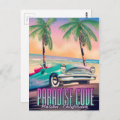 Paradise Cove, Malibu, Kalifornien Reiseplakat Postkarte (Vorne/Hinten)