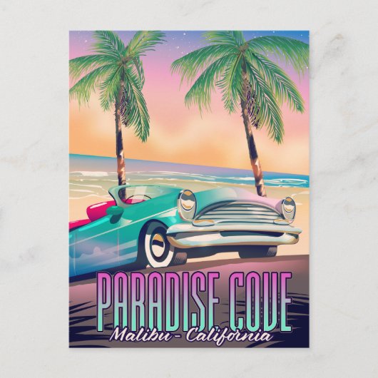 Paradise Cove, Malibu, Kalifornien Reiseplakat Postkarte (Vorderseite)
