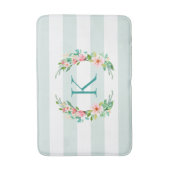 Paradise Floral und Streifen Monogramm Badematte (Vorderseite Vertikal)