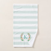 Paradise Floral und Streifen Monogramm Badhandtuch Set (Handtuch)