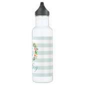 Paradise Floral und Streifen Monogramm Edelstahlflasche (Rechts)