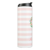 Paradise Floral und Streifen Monogramm Thermosbecher (Nach links gedreht)