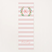 Paradise Floral und Streifen Monogramm Yogamatte (Vorderseite)