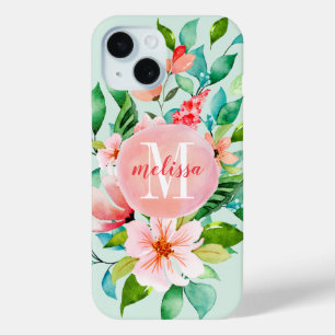 Paradise Floral Watercolor Monogram Case-Mate iPhone Hülle