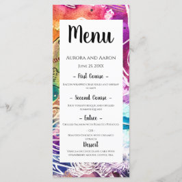 Paradise Floral Wedding Menu Menükarte