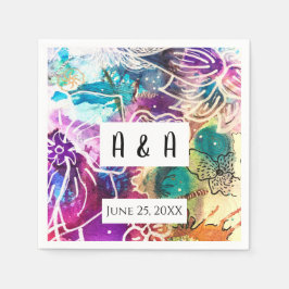 Paradise Floral Wedding Napkins Serviette