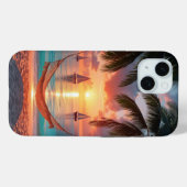 Paradise Found: Sunset Sails and Swaying Palms Case-Mate iPhone Hülle (Rückseite (Horizontal))