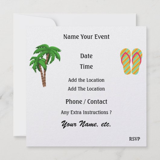 Paradise Gator - SRF Einladung (Rückseite)