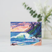 Paradise Hawaii Tropical Colorful Seascape Postkarte (Stehend Vorderseite)