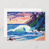 Paradise Hawaii Tropical Colorful Seascape Postkarte (Vorne/Hinten)