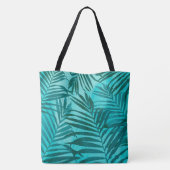 Paradise Hawaiian Palms Tropical in Aquamarin Tasche (Rückseite)