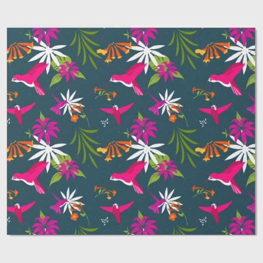 Paradise Hummingbird Gemustert Geschenkpapier (Flach)