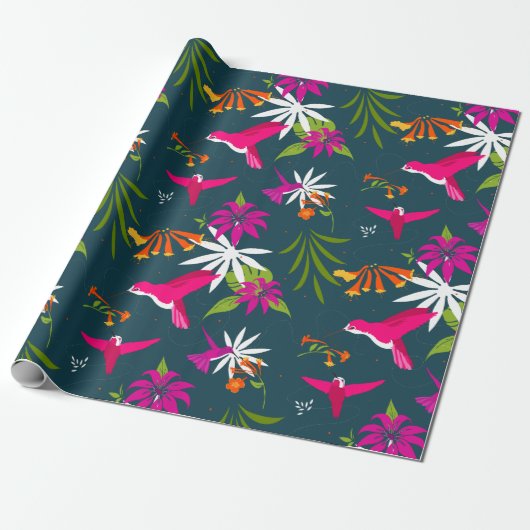 Paradise Hummingbird Gemustert Geschenkpapier (Ungerollt)