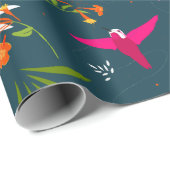 Paradise Hummingbird Gemustert Geschenkpapier (Rolleneckpunkt)