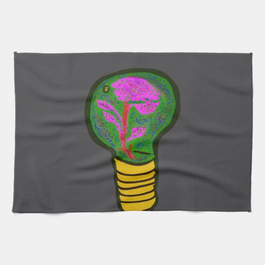 Paradise in a Light Bulb Kitchen Towel Geschirrtuch (Horizontal)