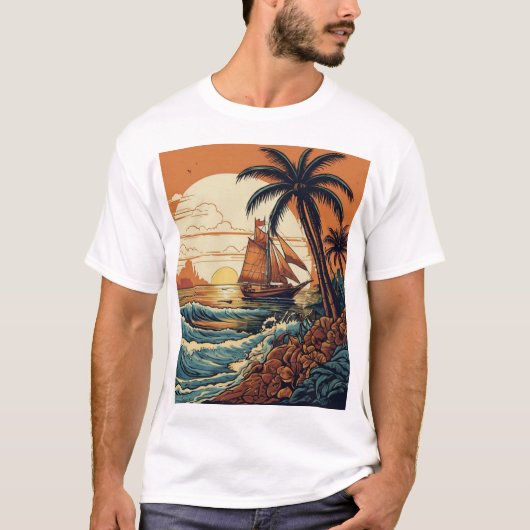 "Paradise Ink: Sailor Jerry Inspiriert tropischer T-Shirt (Vorderseite)