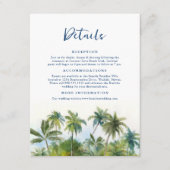 Paradise Island Tropical Beach Hochzeiten Details Begleitkarte (Vorderseite)