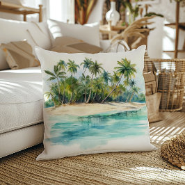 Paradise Island Tropical Beach Palm Trees Kissen