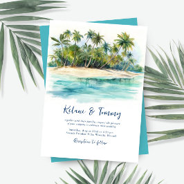 Paradise Island Tropical Beach Wedding Einladung
