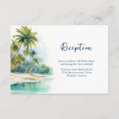 Paradise Island Tropical Beach Wedding Empfang Begleitkarte (Vorderseite)