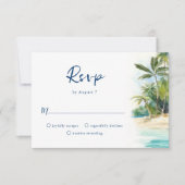 Paradise Island Tropical Beach Wedding RSVP Card Karte (Vorderseite)
