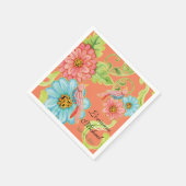 Paradise Love Birds 3, Floral Moderne Hochzeitsdek Serviette (Ecke)