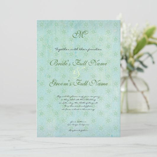 Paradise Love Birds Moderner Blumenwirbel Damask Einladung (Stehend Vorderseite)