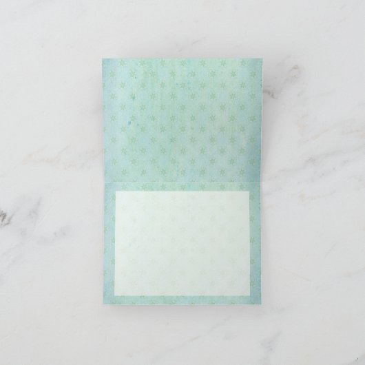 Paradise Love Birds Moderner Blumenwirbel Damask Karte (Innenseite)