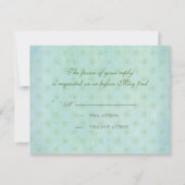 Paradise Love Birds Moderner Blumenwirbel Damask RSVP Karte (Vorderseite)