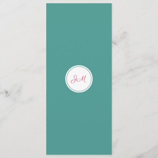 Paradise Monogram Tropical Menus Menükarte (Rückseite)