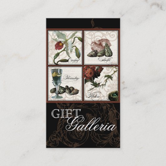 Paradise Muscheln Schwarzer Creme - Geschenkartike Visitenkarte (Vorderseite)