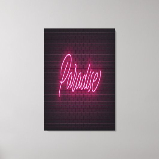 Paradise Neon Light Leinwanddruck (Vorderseite)