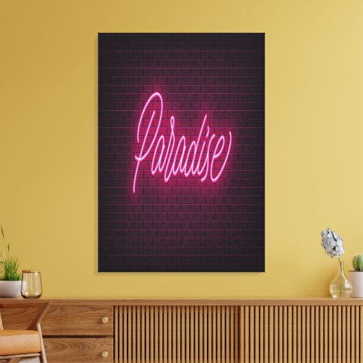 Paradise Neon Light Leinwanddruck (Insitu (Wohnzimmer))