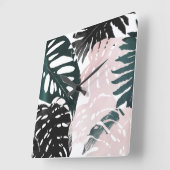 Paradise Palm Fronds Quadratische Wanduhr (Winkel)