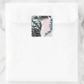 Paradise Palm Fronds Quadratischer Aufkleber (Tasche)