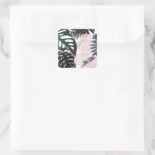 Paradise Palm Fronds Quadratischer Aufkleber (Tasche)