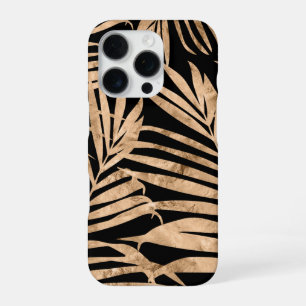Paradise Palm Hawaiian Tropical- Gold und Schwarz iPhone 16 Pro Hülle