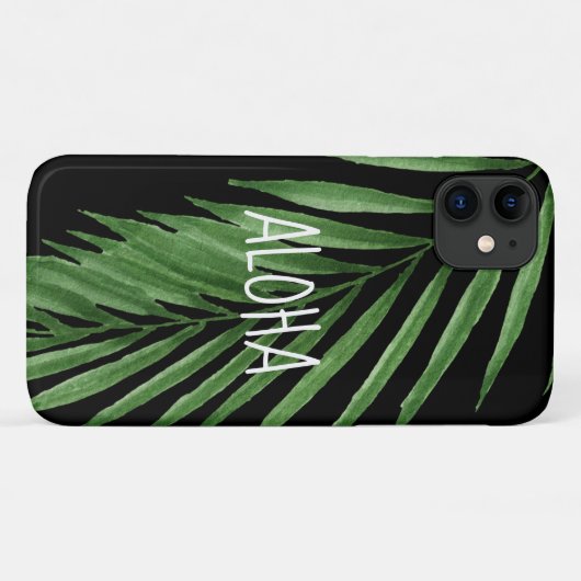 Paradise Palm Hawaiian Tropical - Schwarz Case-Mate iPhone Hülle (Rückseite (Horizontal))
