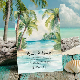 Paradise Palms Tropical Beach Hochzeit Einladung